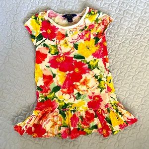 Beautiful floral Ralph Lauren polo girls spring/summer tee shirt dress.